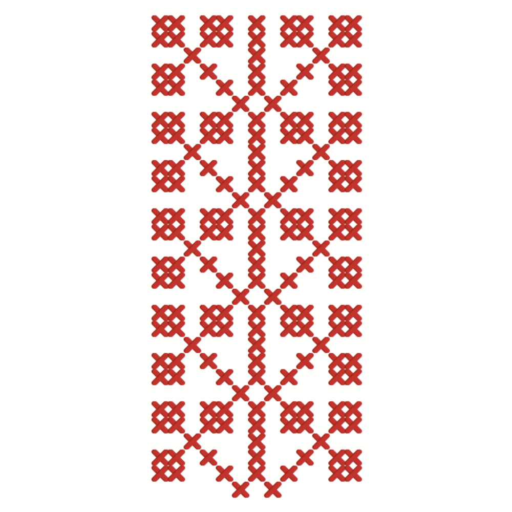 Alhaifawi | Red geometric pattern on a white background