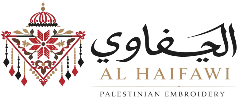 Alhaifawi | Logo of Al Haifawi Palestinian Embroidery with decorative elements and text.